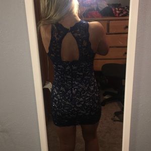 Formal blue/tan dress